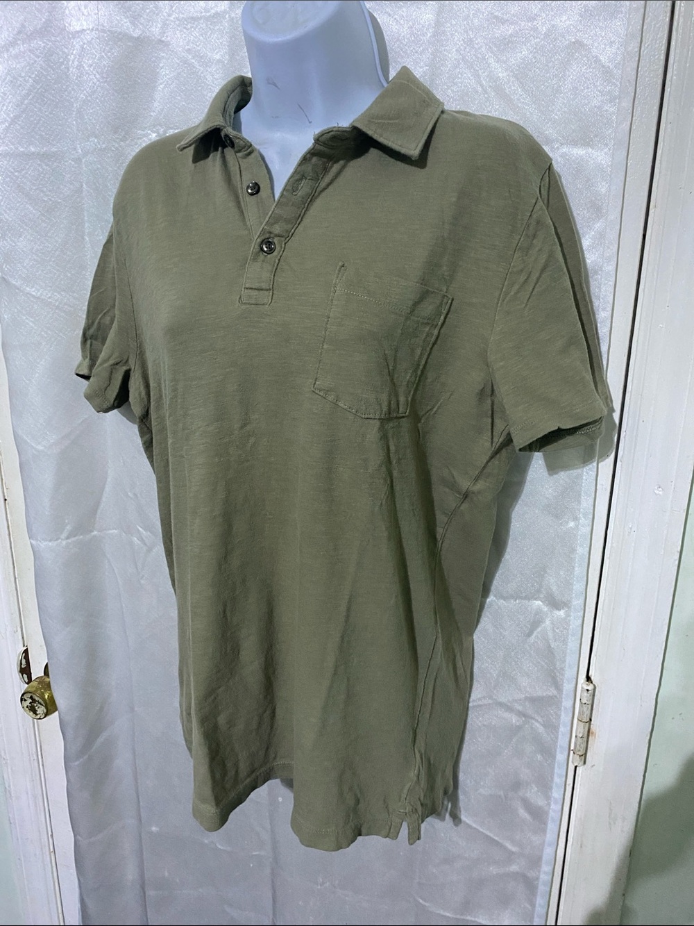 Express Olive Green Pocket Polo Shirt
